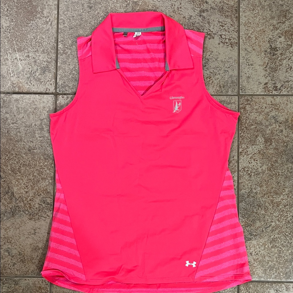Under Armour Women's Bright Pink Collared Tank Top